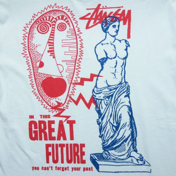 T shirt manches courtes homme blanc Stussy Motif imprime Col Rond QWE3269