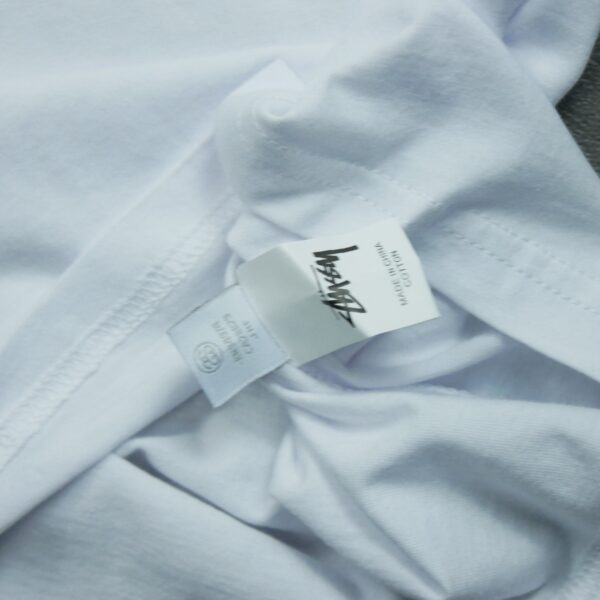 T shirt manches courtes homme blanc Stussy Motif imprime Col Rond QWE3269