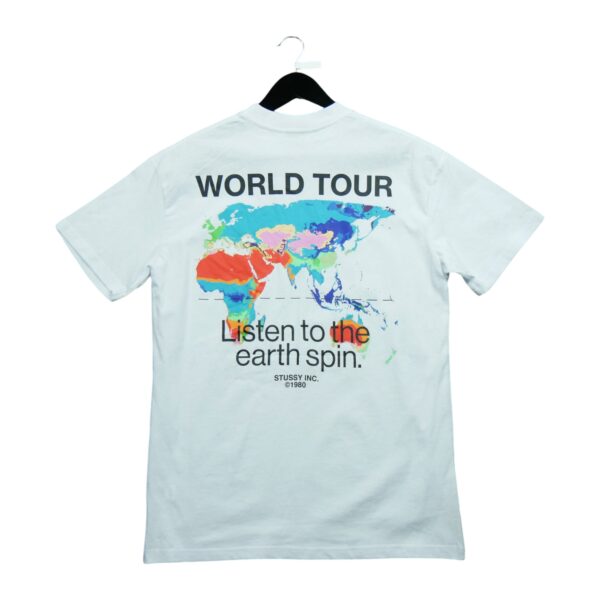 T shirt manches courtes homme blanc Stussy Motif imprime Col Rond QWE3624