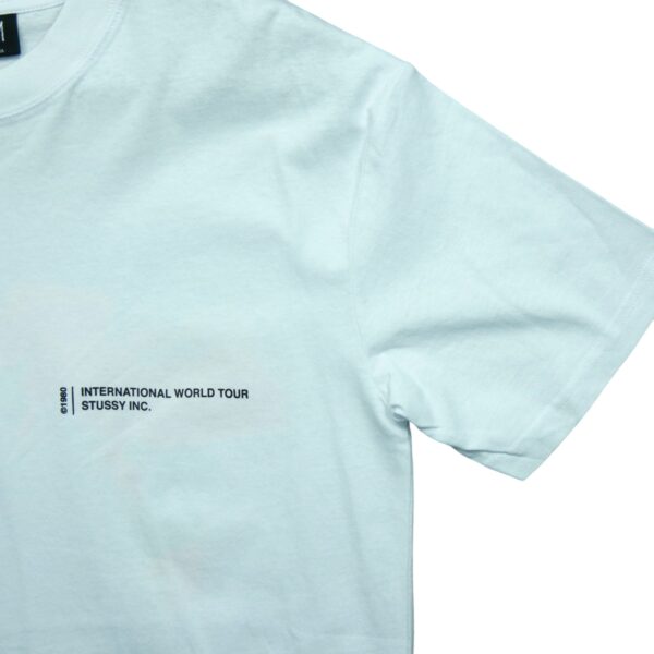 T shirt manches courtes homme blanc Stussy Motif imprime Col Rond QWE3624