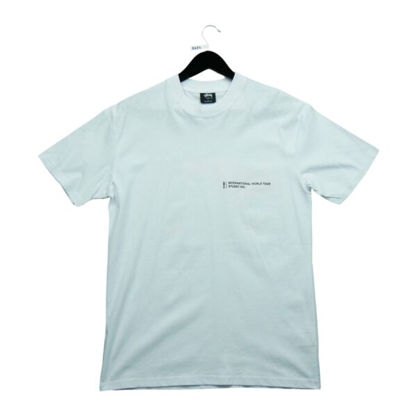 T shirt manches courtes homme blanc Stussy Motif imprime Col Rond QWE3624
