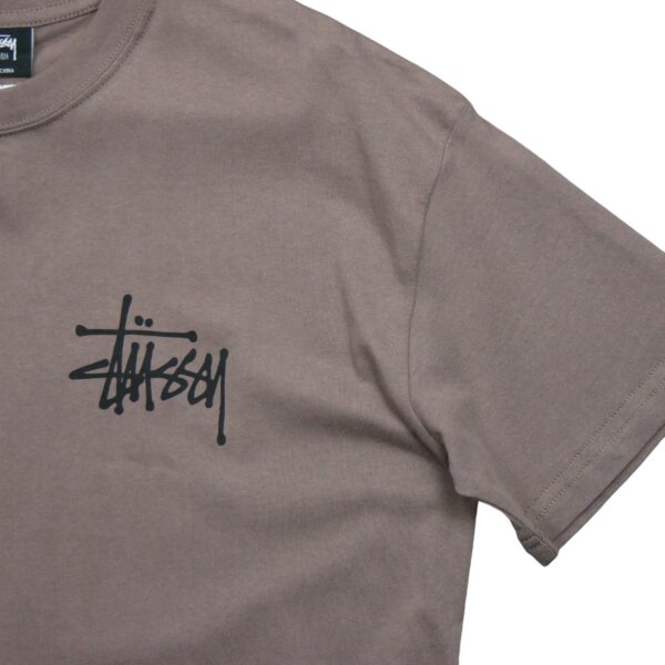 T shirt manches courtes homme marron Stussy Motif imprime Col Rond QWE3113