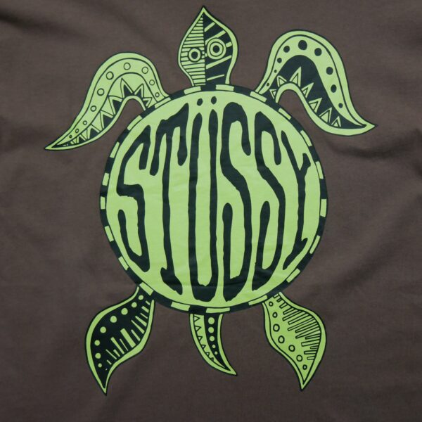T shirt manches courtes homme marron Stussy Motif imprime Col Rond QWE3113