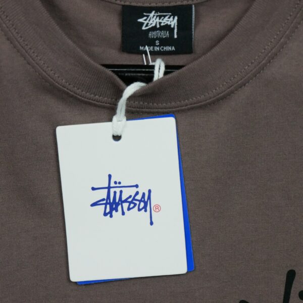T shirt manches courtes homme marron Stussy Motif imprime Col Rond QWE3113