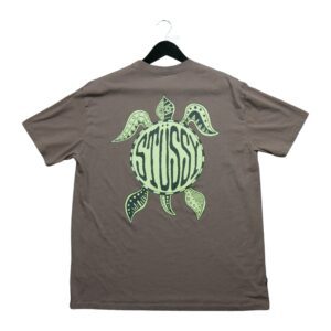 T shirt manches courtes homme marron Stussy Motif imprime Col Rond QWE3312