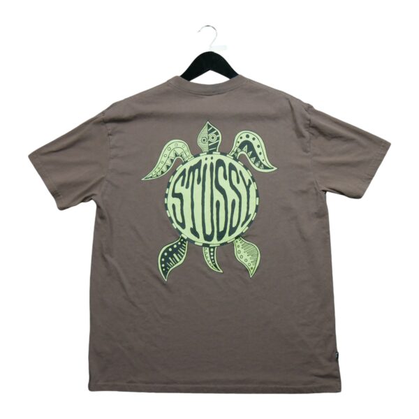T shirt manches courtes homme marron Stussy Motif imprime Col Rond QWE3312