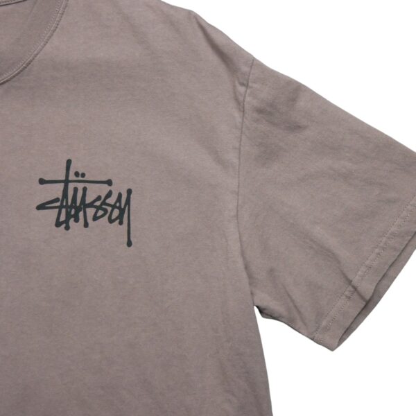 T shirt manches courtes homme marron Stussy Motif imprime Col Rond QWE3312