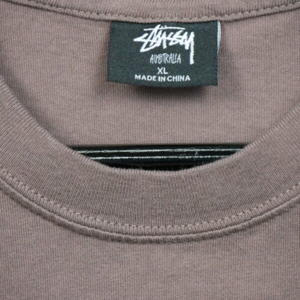 T shirt manches courtes homme marron Stussy Motif imprime Col Rond QWE3312