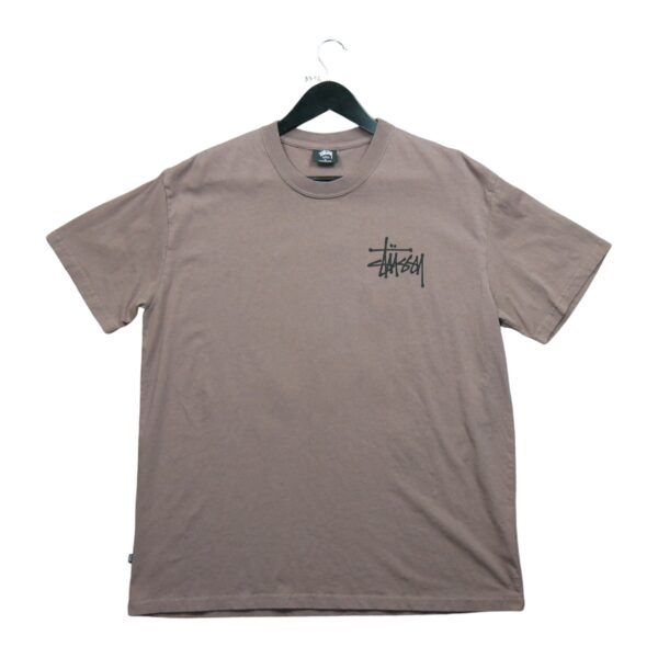 T shirt manches courtes homme marron Stussy Motif imprime Col Rond QWE3312