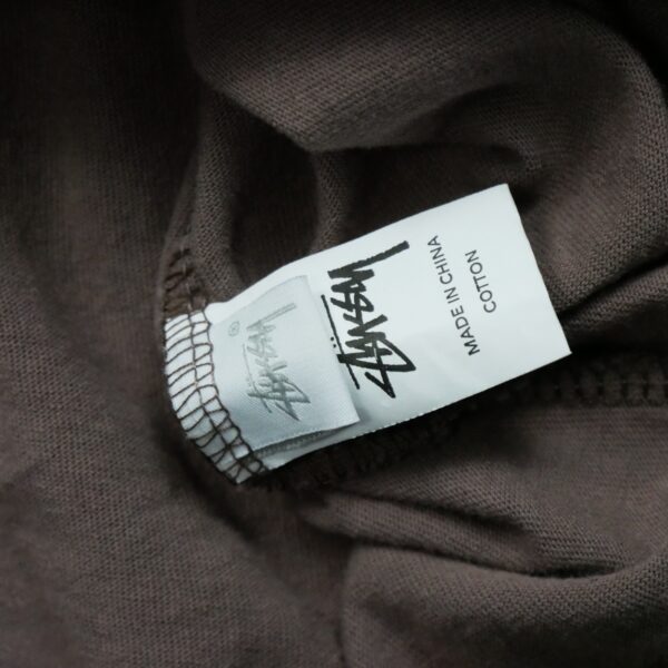 T shirt manches courtes homme marron Stussy Motif imprime Col Rond QWE3312