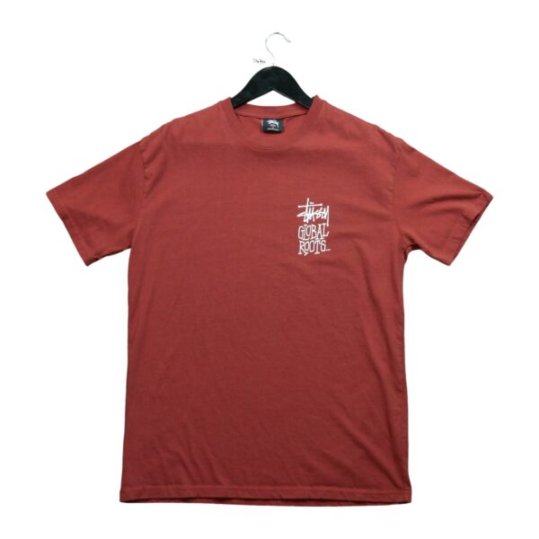 T shirt manches courtes homme marron Stussy Motif imprime Col Rond QWE3470