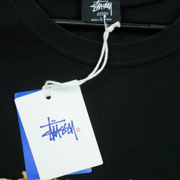 T shirt manches courtes homme noir Stussy Motif imprime Col Rond 3406