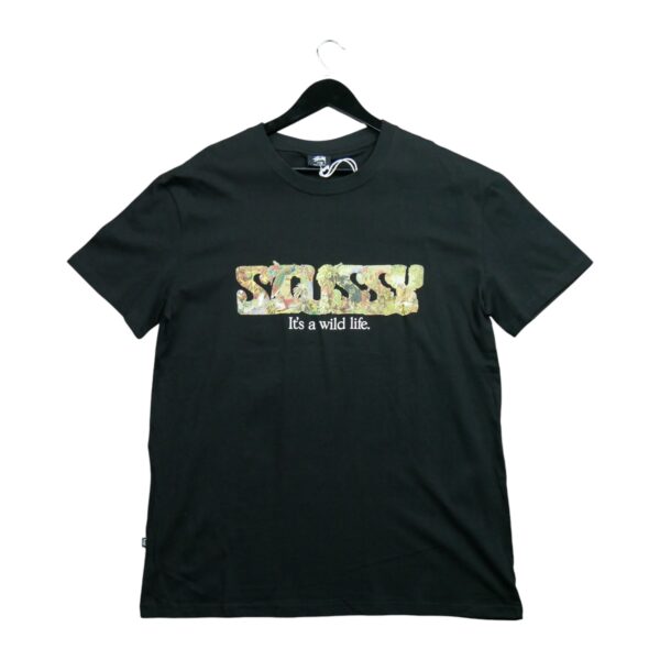 T shirt manches courtes homme noir Stussy Motif imprime Col Rond 3406