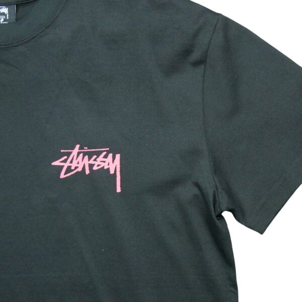 T shirt manches courtes homme noir Stussy Motif imprime Col Rond QWE3144