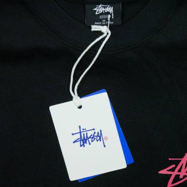 T shirt manches courtes homme noir Stussy Motif imprime Col Rond QWE3144