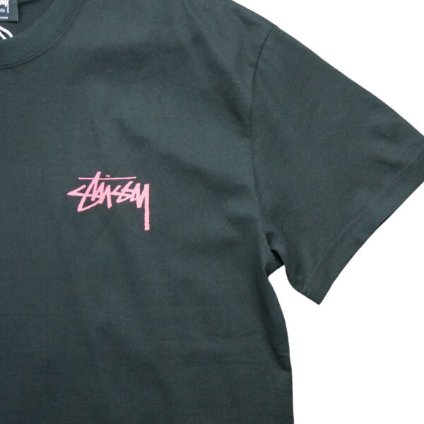 T shirt manches courtes homme noir Stussy Motif imprime Col Rond QWE3264