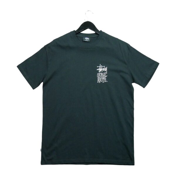 T shirt manches courtes homme noir Stussy Motif imprime Col Rond QWE3393
