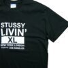 T shirt manches courtes homme noir Stussy Motif imprime Col Rond QWE3580