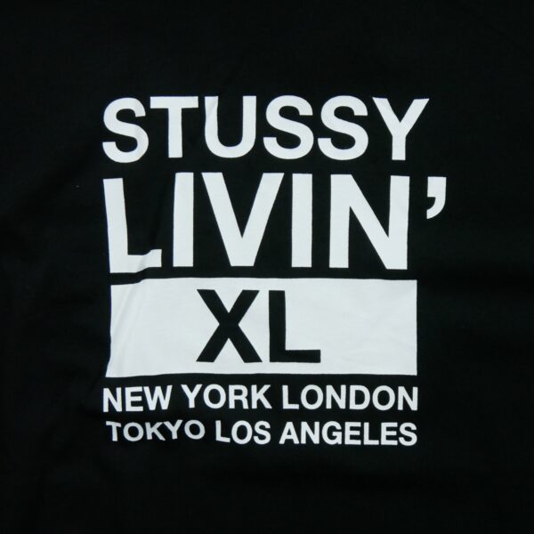 T shirt manches courtes homme noir Stussy Motif imprime Col Rond QWE3580