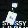 T shirt manches courtes homme noir Stussy Motif imprime Col Rond QWE3580