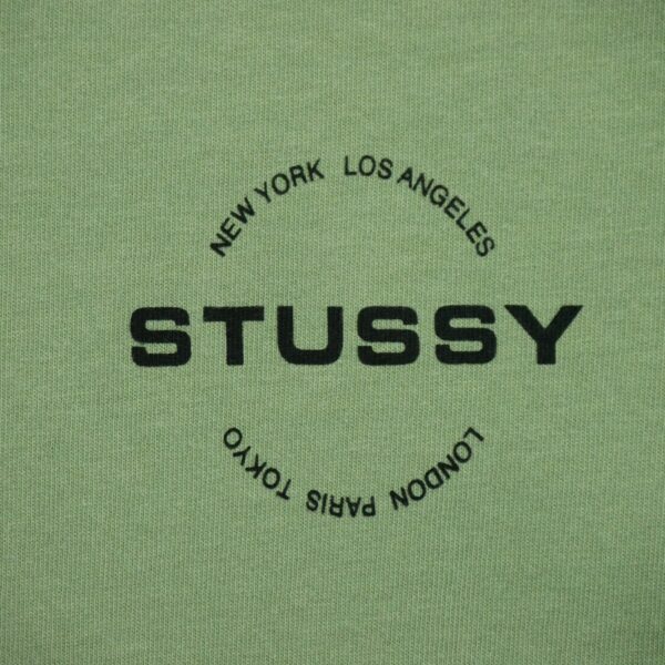 T shirt manches courtes homme vert Stussy Motif imprime Col Rond QWE3064