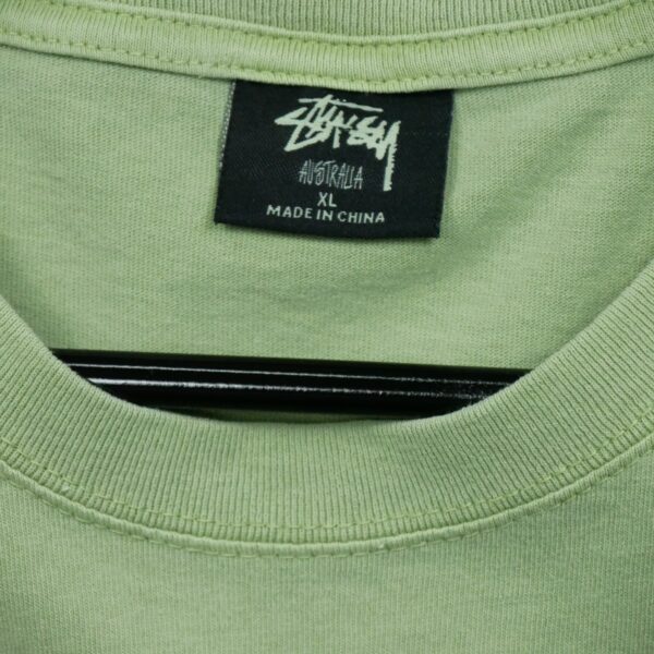 T shirt manches courtes homme vert Stussy Motif imprime Col Rond QWE3064