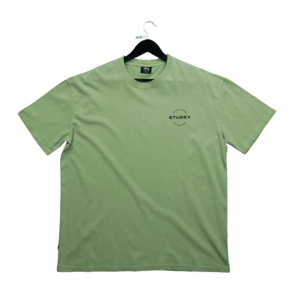 T shirt manches courtes homme vert Stussy Motif imprime Col Rond QWE3064
