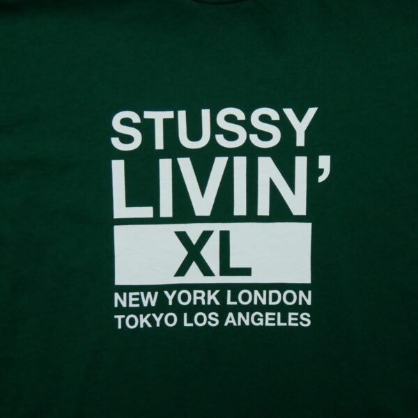 T shirt manches courtes homme vert Stussy Motif imprime Col Rond QWE3319