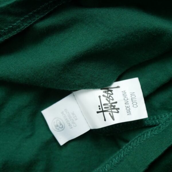 T shirt manches courtes homme vert Stussy Motif imprime Col Rond QWE3494
