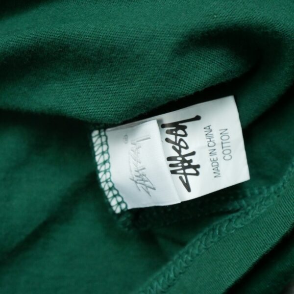 T shirt manches courtes homme vert Stussy Motif imprime Col Rond QWE3494