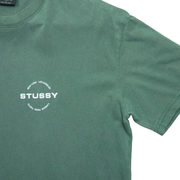 T shirt manches courtes homme vert Stussy Motif imprime Col Rond QWE3533