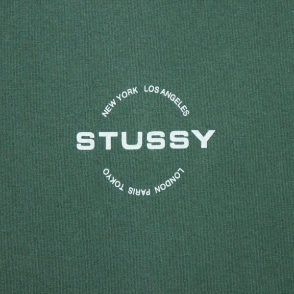 T shirt manches courtes homme vert Stussy Motif imprime Col Rond QWE3533