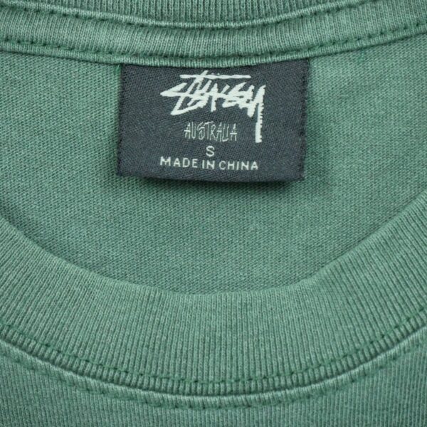 T shirt manches courtes homme vert Stussy Motif imprime Col Rond QWE3533