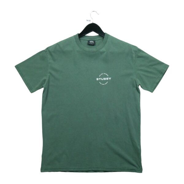 T shirt manches courtes homme vert Stussy Motif imprime Col Rond QWE3533