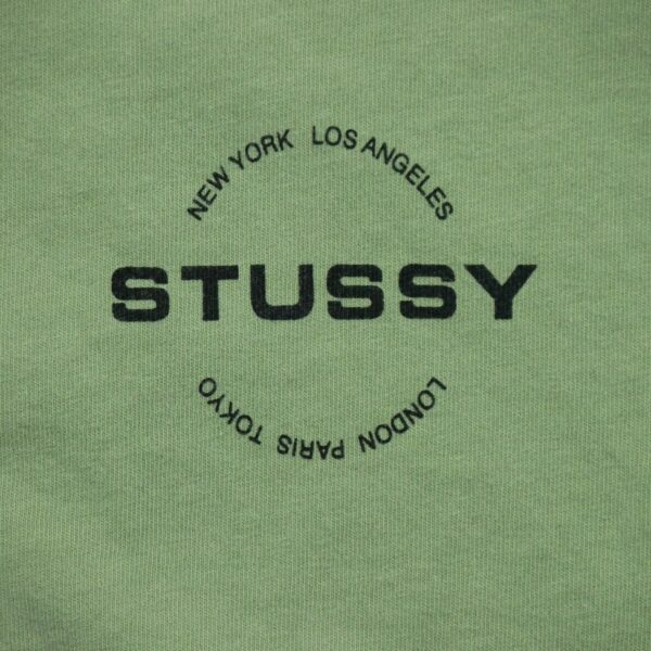 T shirt manches courtes homme vert Stussy Motif imprime Col Rond QWE3828