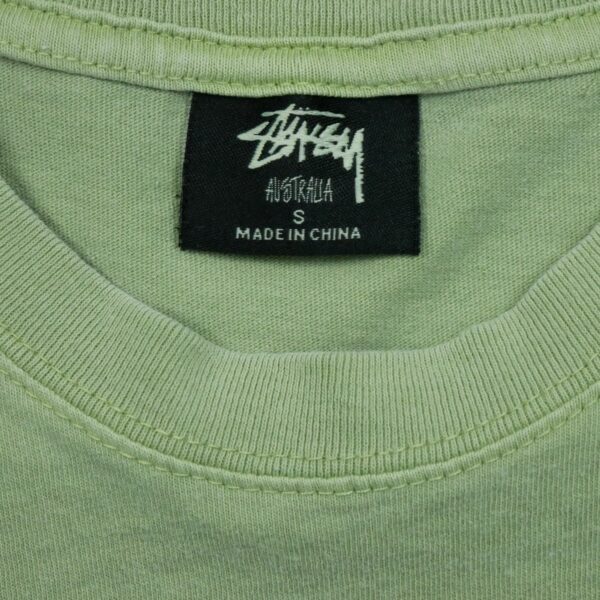 T shirt manches courtes homme vert Stussy Motif imprime Col Rond QWE3828