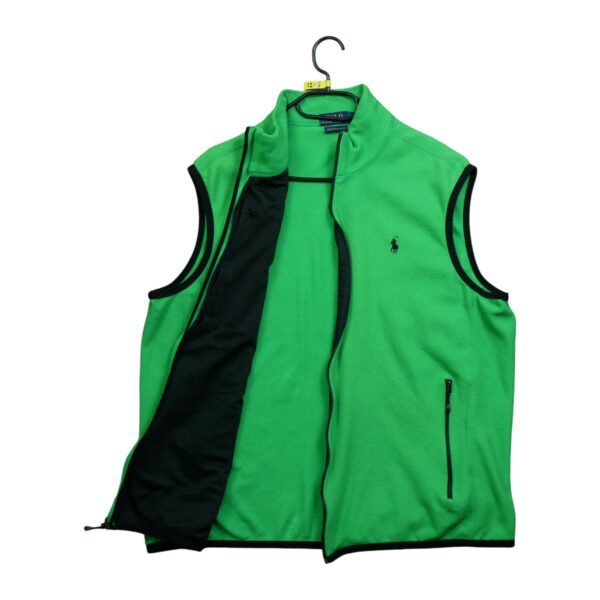 Veste polaires homme sans manches vert Polo Ralph Lauren Col Montant QWE1215