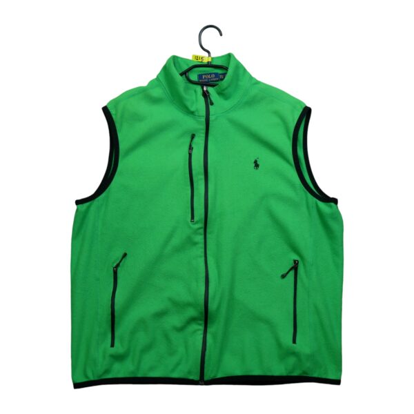 Veste polaires homme sans manches vert Polo Ralph Lauren Col Montant QWE1215