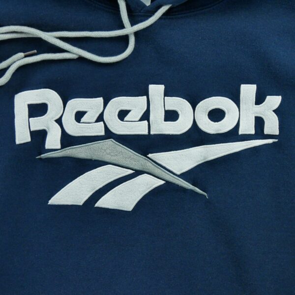 Sweat a capuche homme manches longues marine Reebok Motif imprime Col Rond QWE3731