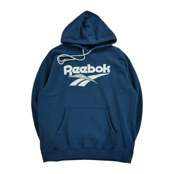 Sweat a capuche homme manches longues marine Reebok Motif imprime Col Rond QWE3731