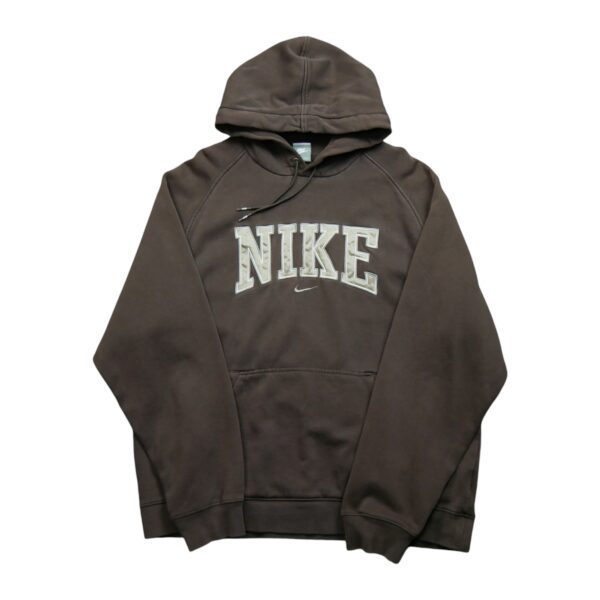 Sweat a capuche homme manches longues marron Nike Col Rond QWE2115