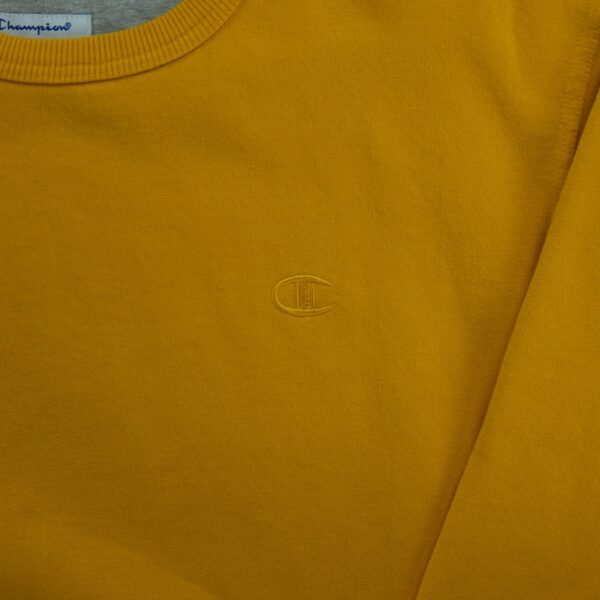 Sweat homme manches longues jaune Champion Col Rond QWE1547