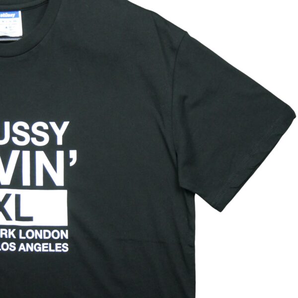 T shirt manches courtes homme noir Stussy Motif imprime Col Rond QWE3501