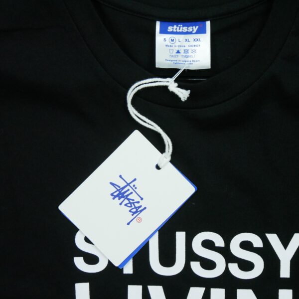T shirt manches courtes homme noir Stussy Motif imprime Col Rond QWE3501