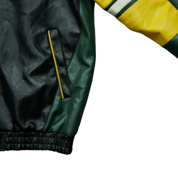 Veste en cuir homme manches longues noir NFL Team Apparel Col Harrington Equipe Green Bay Packers QWE2154