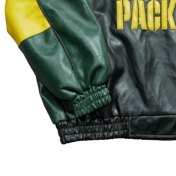 Veste en cuir homme manches longues noir NFL Team Apparel Col Harrington Equipe Green Bay Packers QWE2154