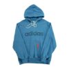 Sweat a capuche homme manches longues bleu clair Adidas Col Rond QWE2223