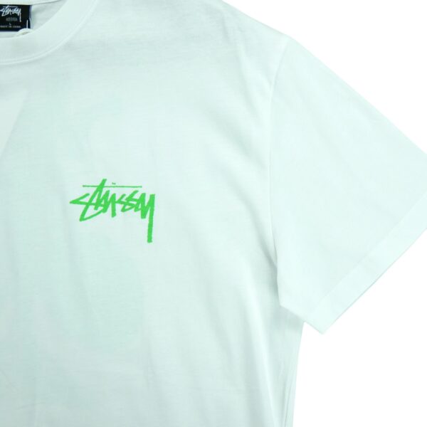 T shirt manches courtes homme blanc Stussy Motif imprime Col Rond QWE3160