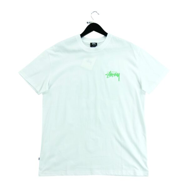 T shirt manches courtes homme blanc Stussy Motif imprime Col Rond QWE3160