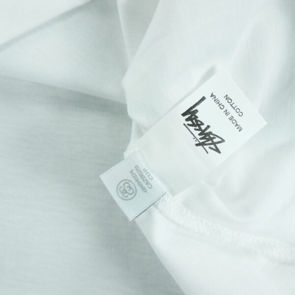 T shirt manches courtes homme blanc Stussy Motif imprime Col Rond QWE3160